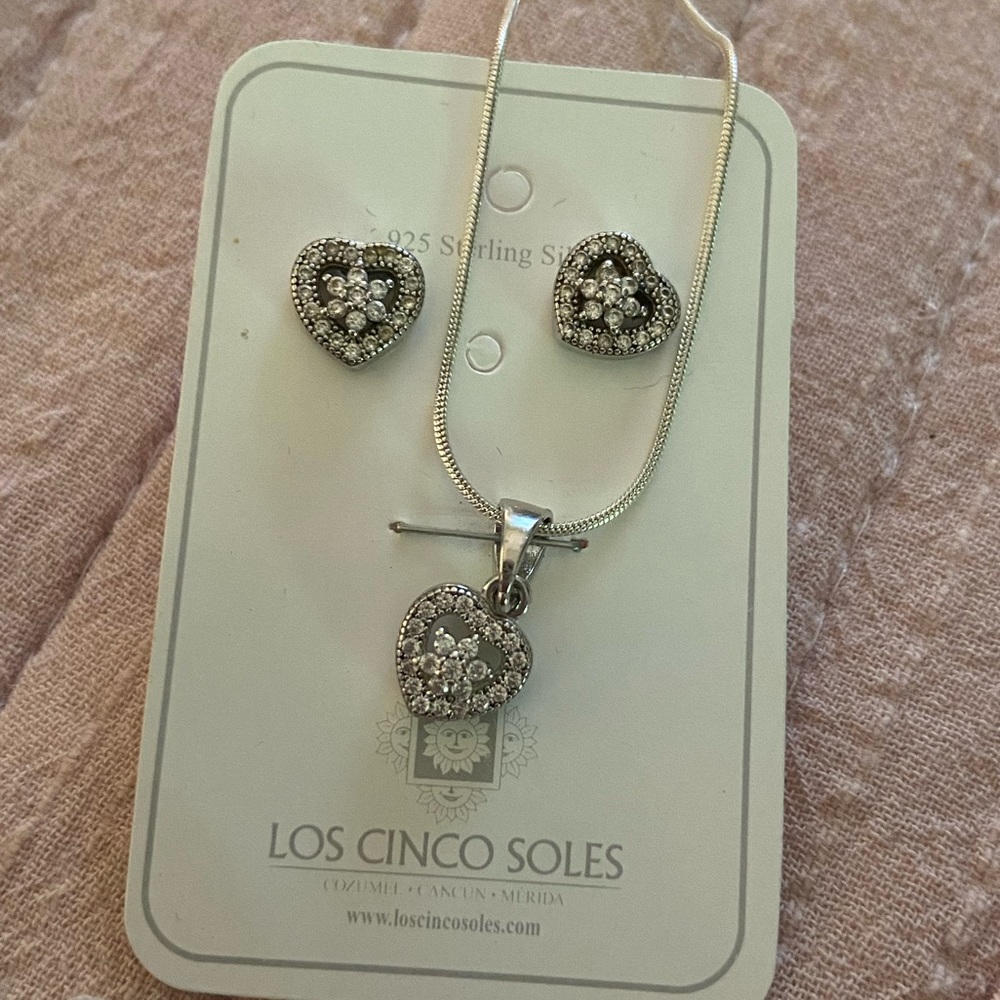 Sterling Silver Heart Jewelry Set
